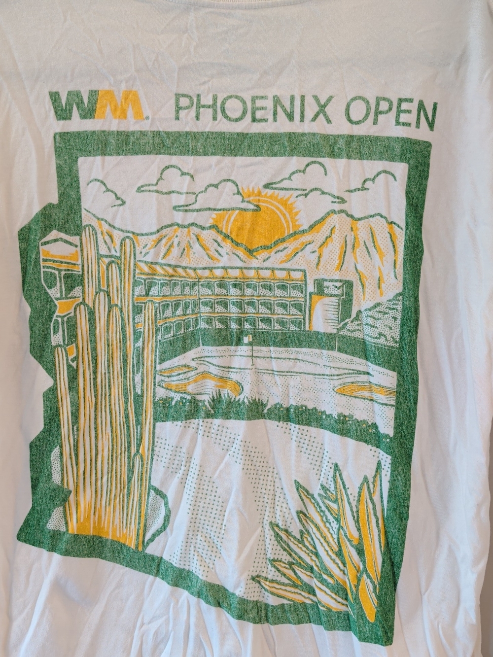 WM Phoenix Open Graphic Tee - White with Green & Yellow Print - Picture 2 of 6